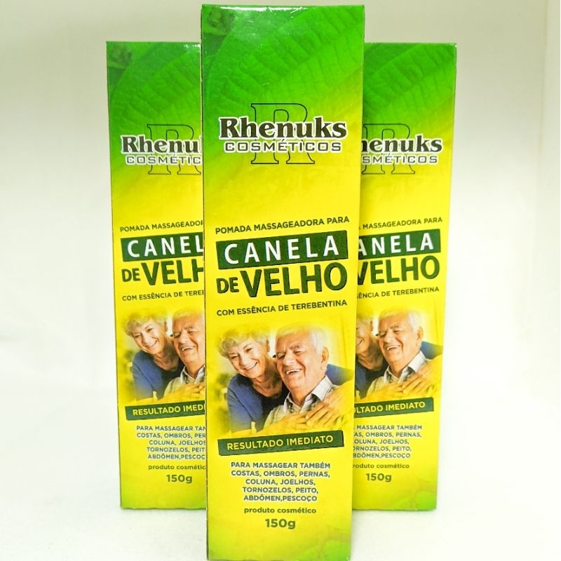 Kit 3 Pomada Canela De Velho Massageadora 150g