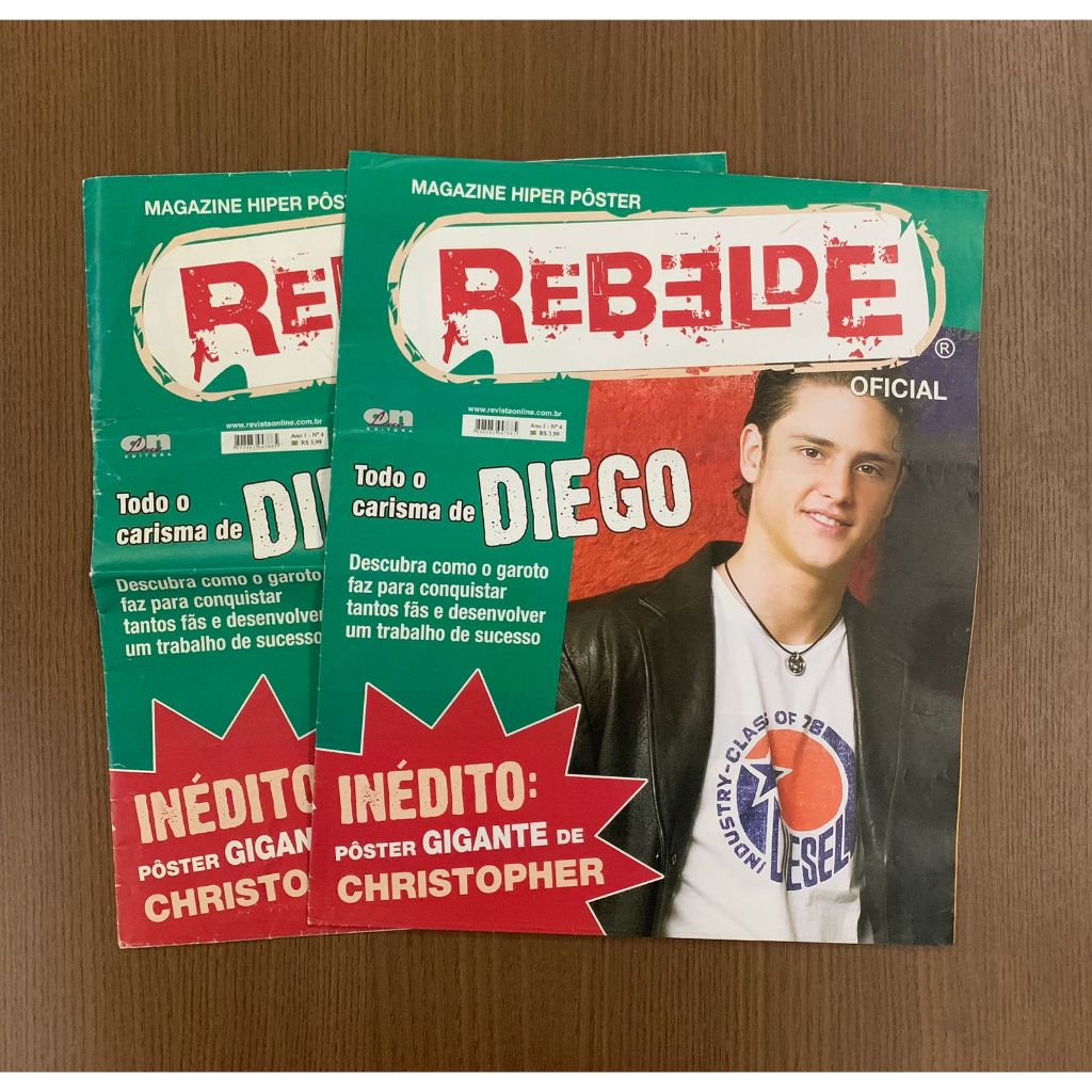 Revista Magazine Hiper Pôster Rebelde Oficial RBD nº 4 - Diego - Christopher Uckermann em Oferta na Shopee