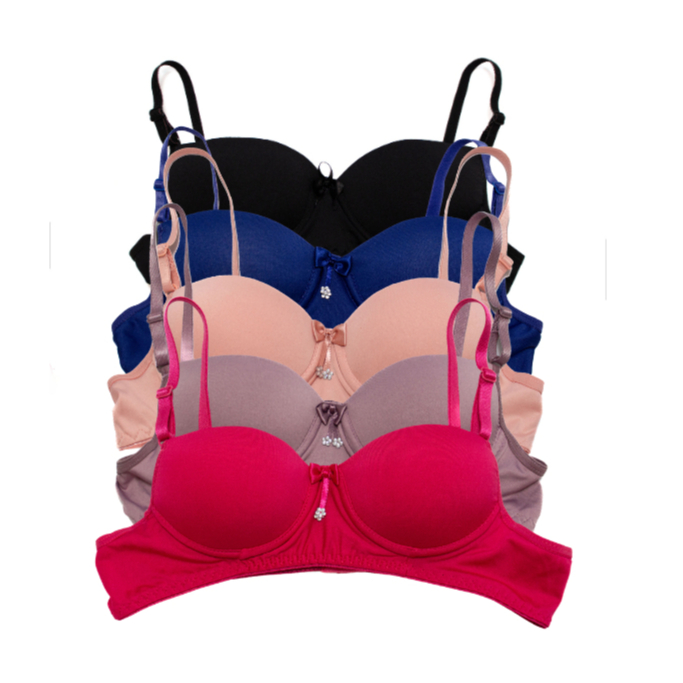 Kit com 5 Sutiã  Infantil Menina Moça De Bojo Juvenil Liso  Microfibra em Oferta na Shopee