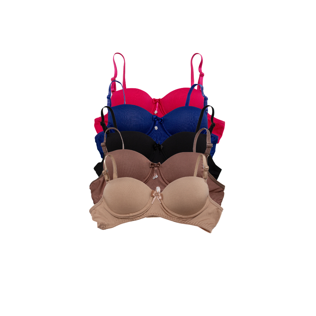 Kit 5 Sutiã Infantil Menina Moça De Bojo Juvenil Liso Microfibra — imagem 2 de 2