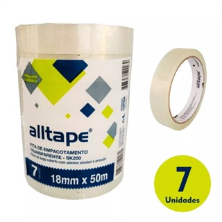 Fita Durex Adesiva 18mm X 50m Transparente Pacote c/ 07 Unidades Alltape em Oferta na Shopee