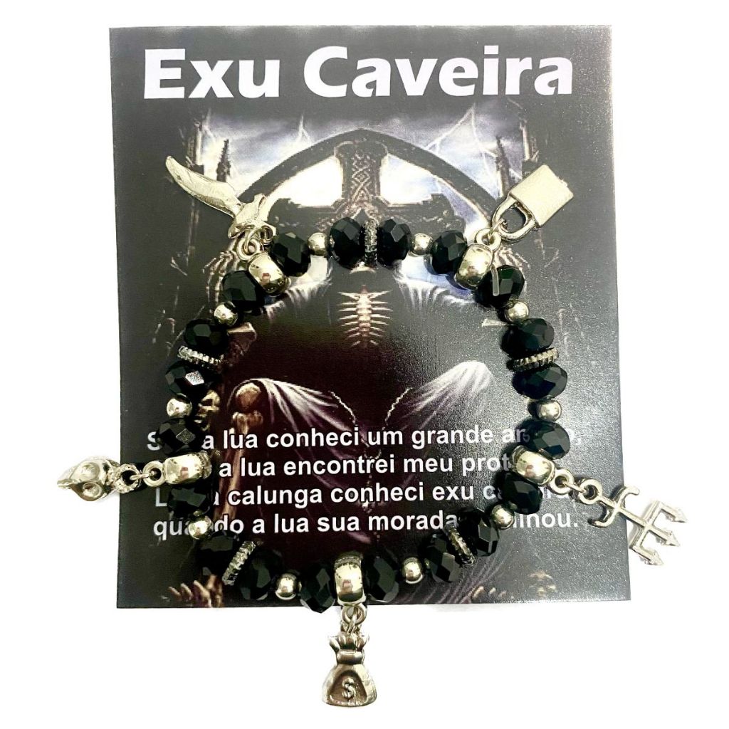 Pulseira Exu Caveira -  Umbanda  Candomblé - Orixá Entidade