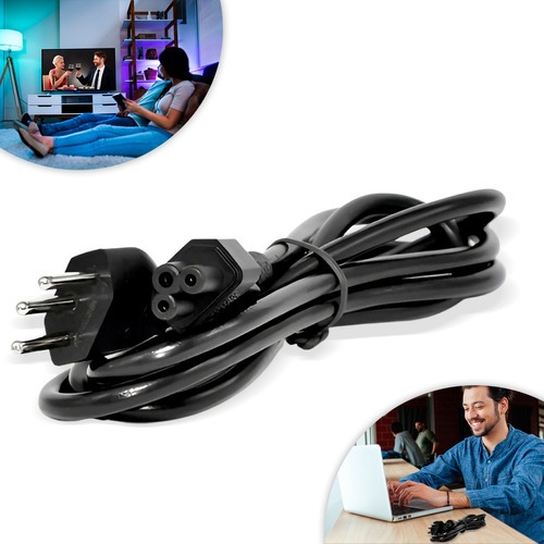 Cabo De Força Energia Tripolar Para PC Notebook TV LG E TV Samsung 3 Pinos Padrã