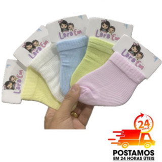 kit 16 pares de meias Rn Recém nascido Saída Maternidade