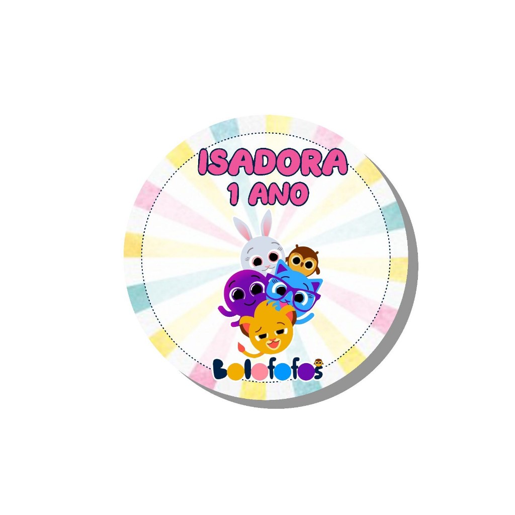 Adesivos Bolofofo para Lembrancinhas de Festa de 4x4 Personalizado para Lembrancinhas de Festa