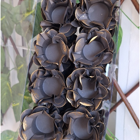 Forminha Flor Bali Style PRETO BORDA OURO DOURADA c/ 40 unid. Lulli Fest em Oferta na Shopee