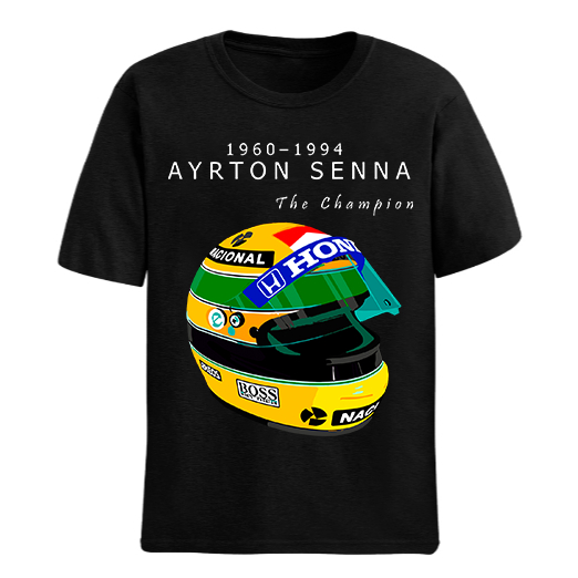 Camiseta Basica Camisa Ayrton Senna Capacete Formula 1 The Champion Rip Exclusiva Novidade