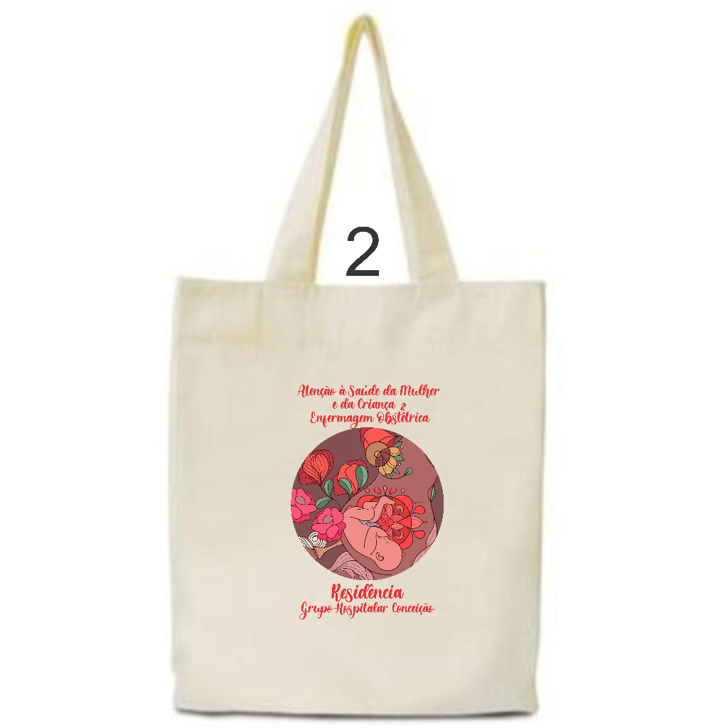Kit 10 Sacolas Ecobag Algodão 30x35 Transfer 14x20 Personalizadas para Formaturas Profissões