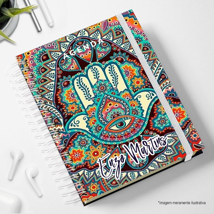 Agenda mão de fatima 2026 personalizada Caderno mandala supernatural planner