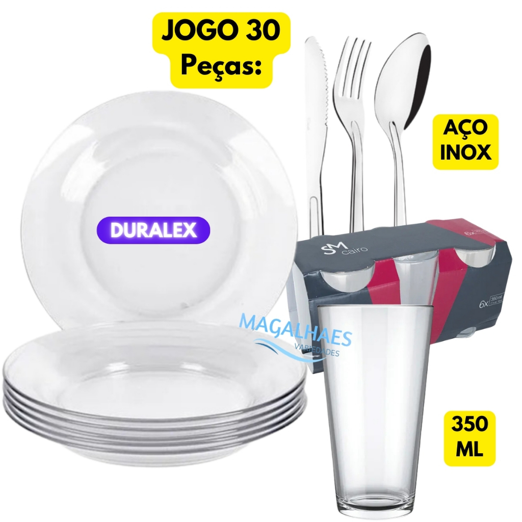 Conjunto de Pratos e Xícaras 30 Peças: Onde Comprar | BuscaProdutos