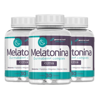 Kit 3x Melatonina 30 Caps Com Triptofano Magnésio Niacina Glicina Bodyaction em Oferta na Shopee