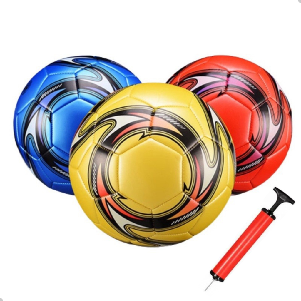 Bola de Futebol PVC com Bomba de Encher Tamanho 5 Oficial Campo DuteToys DTE0540