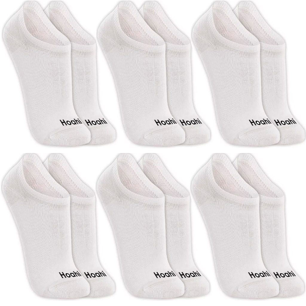 Kit 6 Pares Meias Hoahi Cano Baixo Soquete Algodão Masculina Feminina Confortável Macia Casual · foto 2