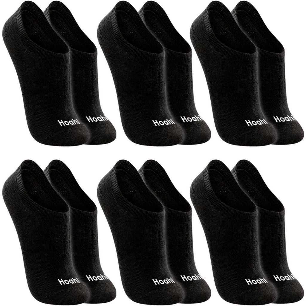 Kit 6 Pares Meias Hoahi Cano Baixo Soquete Algodão Masculina Feminina Confortáve