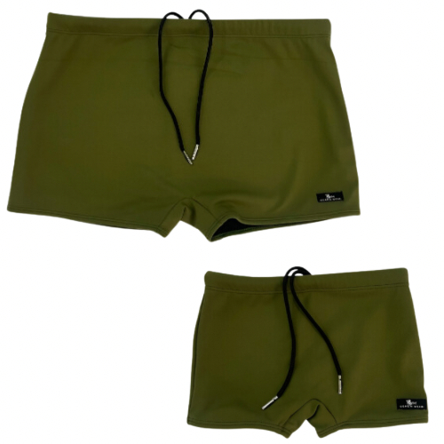 Kit Tal Pai Tal Filho Sunga Boxer Verde Militar