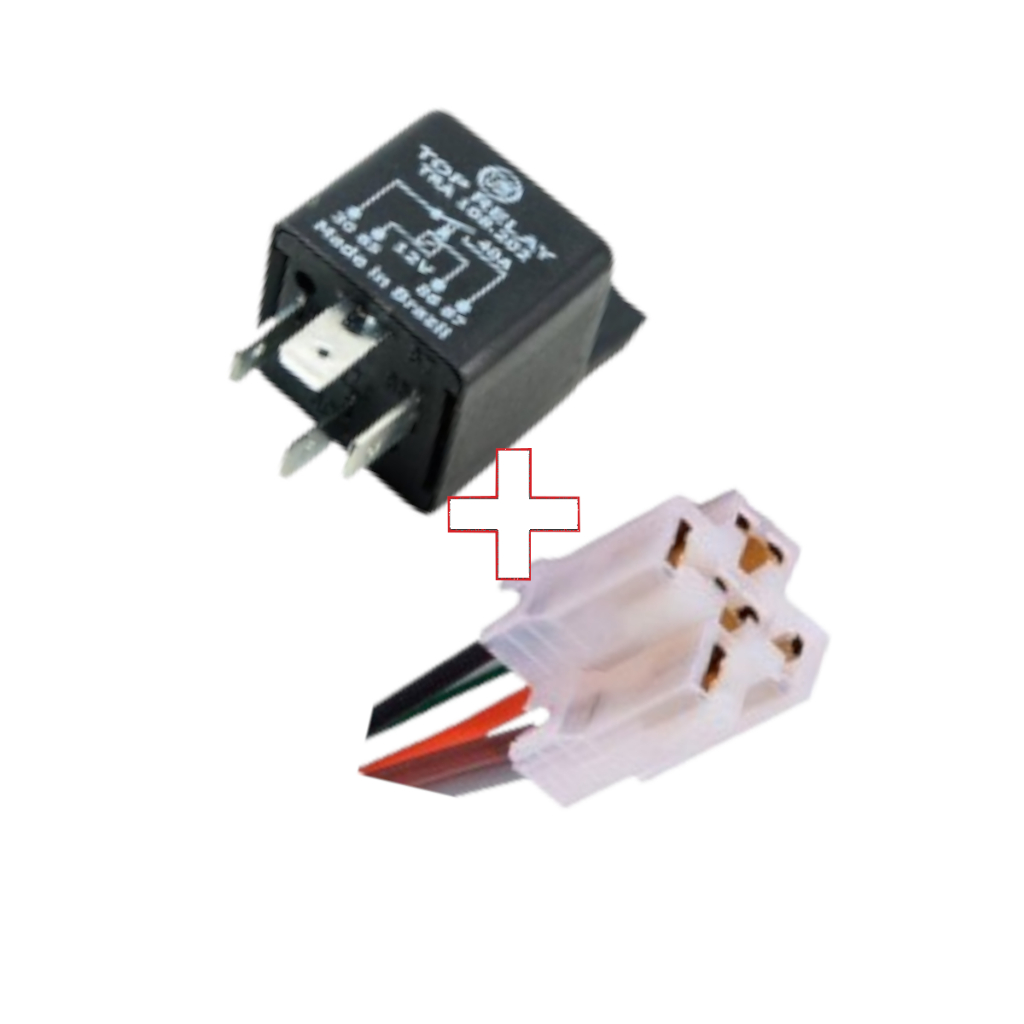 Kit Rele auxiliar 4 pinos com chicote