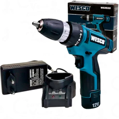 Parafusadeira Furadeira 3/8 12v Bateria Lítio WS2532 Com Kit Acessórios Profissional WESCO