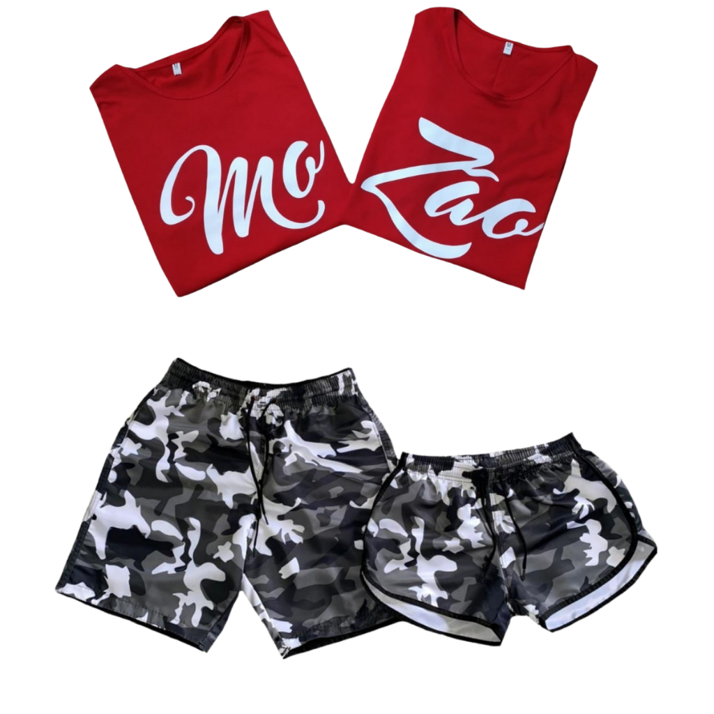 Kit Para Namorados Conjunto 2 Camisetas Casais + Shorts Casal LANÇAMENTO lançamento