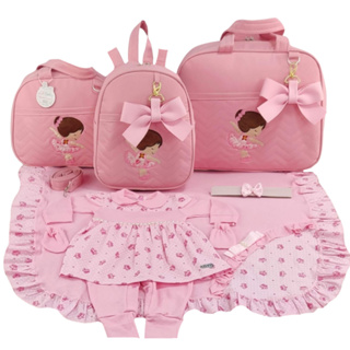 Kit Bolsa Maternidade 3 Peças Bailarina + Saida Maternidade Menina em Oferta na Shopee