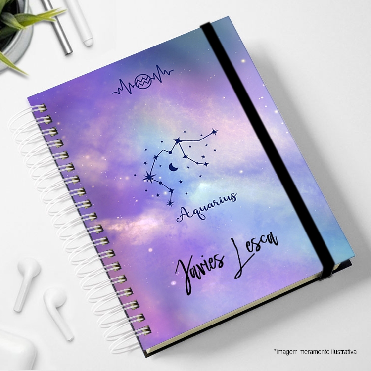 Agenda Aquario 2026 Planner Zodiaco Caderno constelação personalizado alame planner capa dura