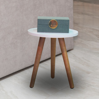 Mesa De Canto Lateral Redonda Pe Palito Sofa