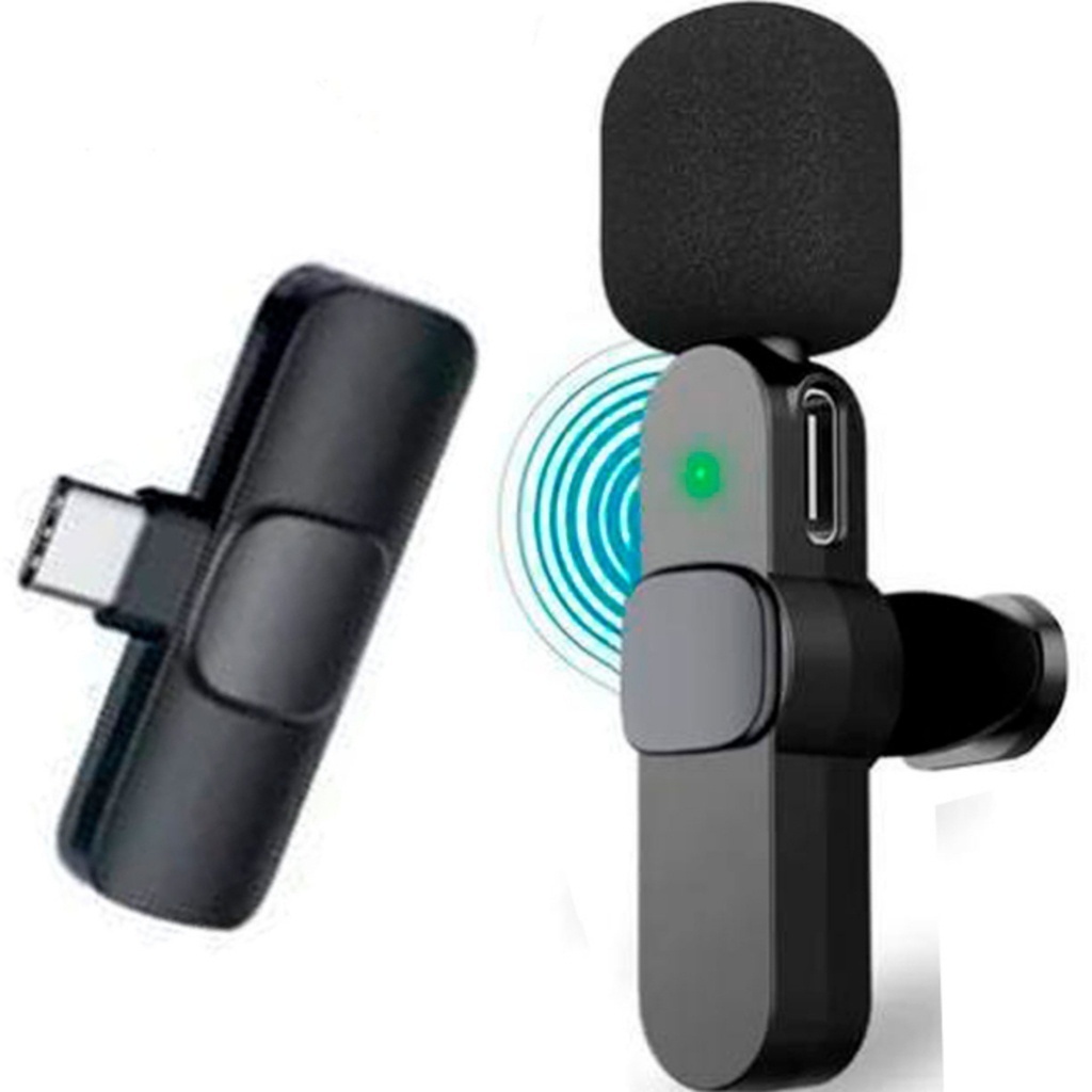 Microfone de Lapela Sem Fio Vlog Tipo C em Oferta na Shopee