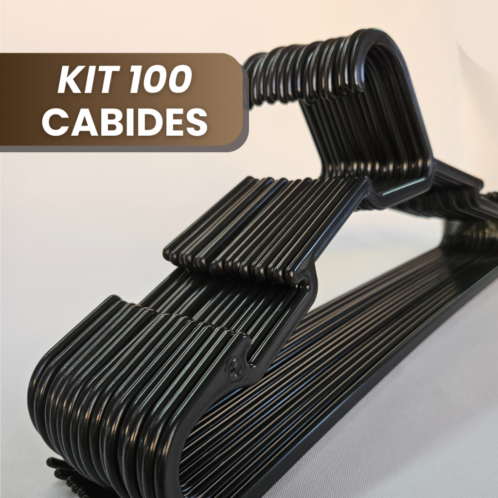 100 Cabides Resistente adulto padrão camiseta blusas pesada CABIDE ADULTO PRETO para roupas em Oferta na Shopee