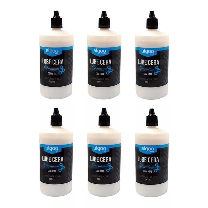 KIT COM 6 UNIDADES Lubrificante Bike Algoo Lube Óleo Cera Corrente 200ml 6 Unid em Oferta na Shopee