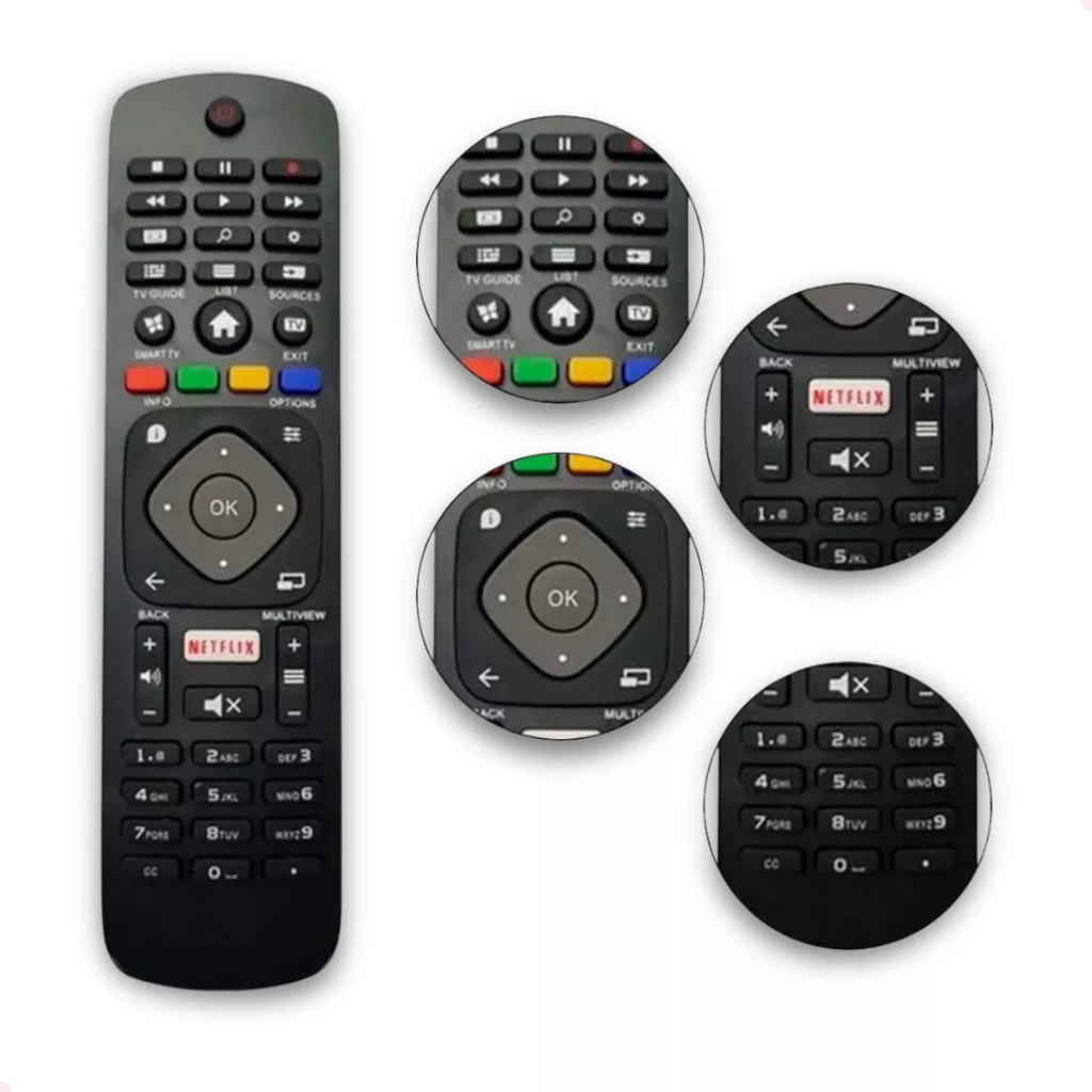 Controle Tv Philips Remoto Para Smart Lcd Led Universal 3D 47pfl4007g 55pfl4007g