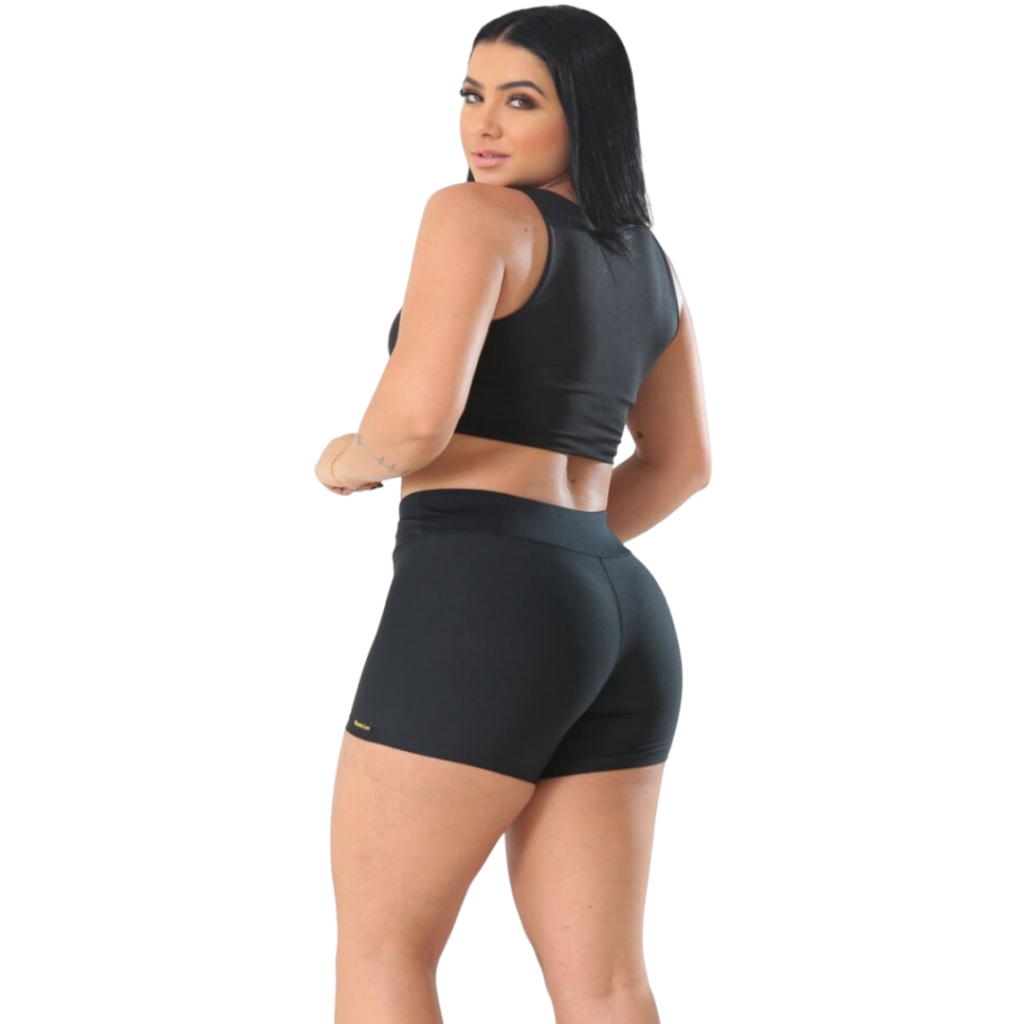 Shortinho Legging Short Curto Feminino Leg Feminino Academia Caminhada Treino Musculação Ginástica Pilates Praia Tamanho P-G4 Plus Size