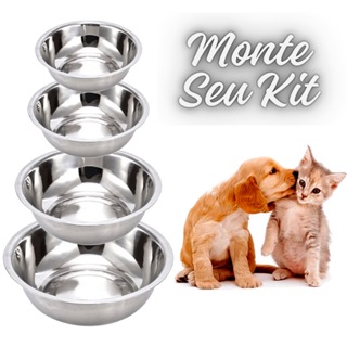 Vasilha Comedouro pote tigela inox para cães e gatos pet cachorro em Oferta na Shopee