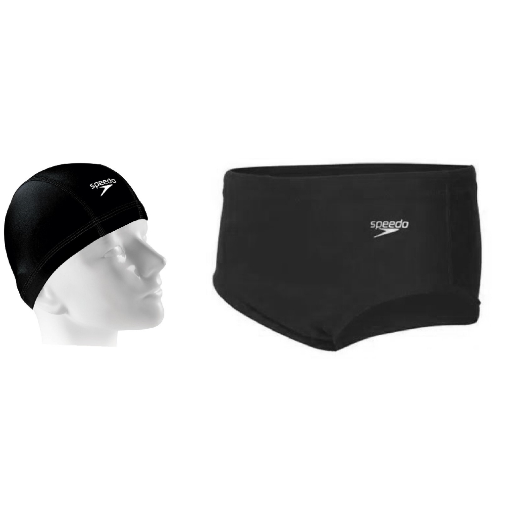 Kit Natação Speedo Sunga Solid Lycra Infantil Juvenil + Touca Xtrafit Tecido 10 a 16 Anos