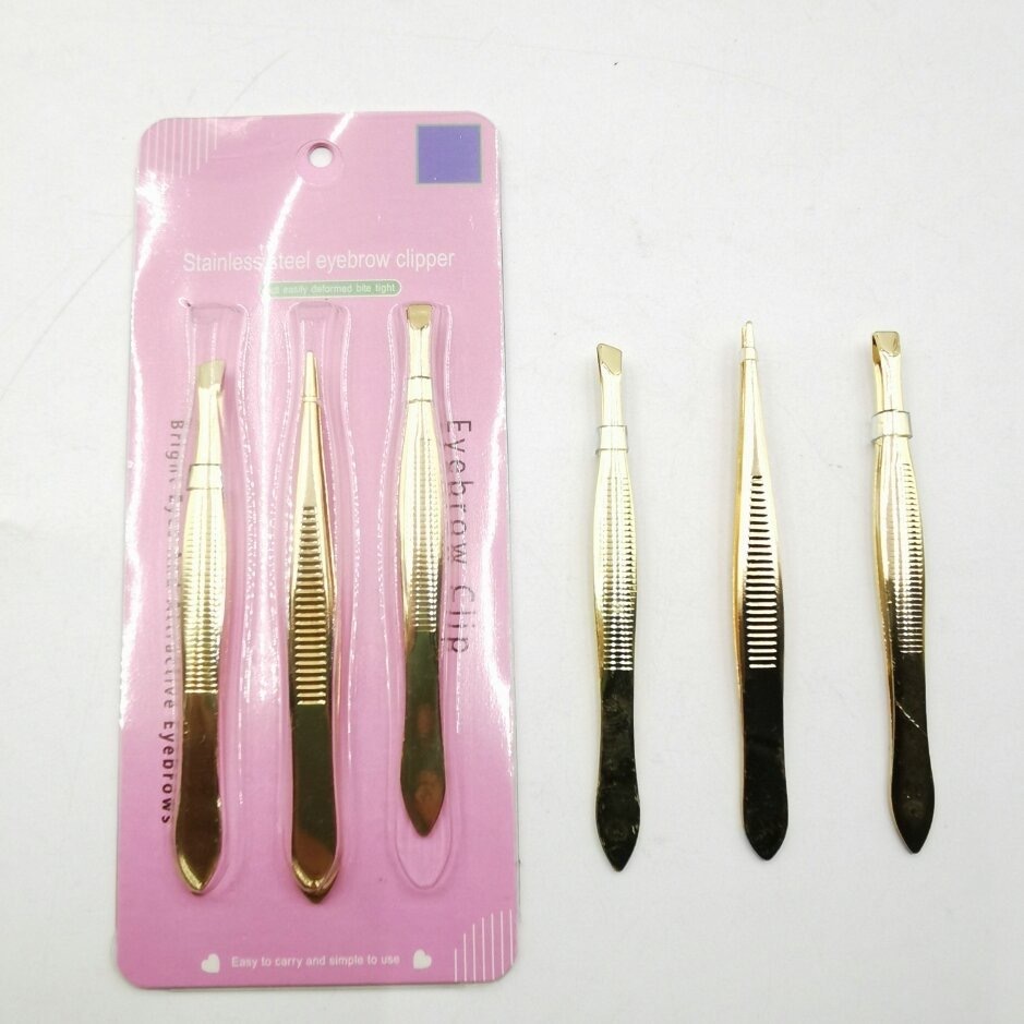Kit 3 Pinças Para Designer De Sobrancelhas 3 ponta diferente em Oferta na Shopee