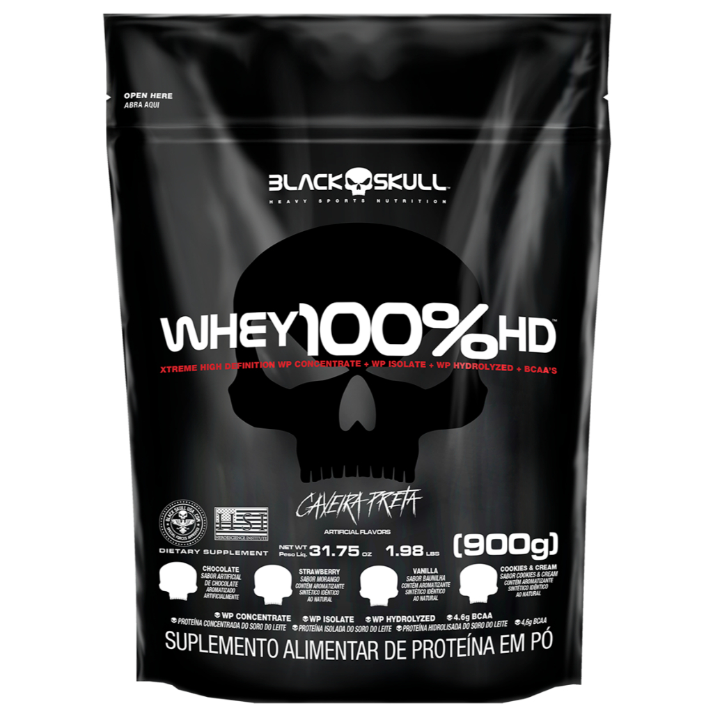 WHEY 100% HD BLACK SKULL REFIL 900G