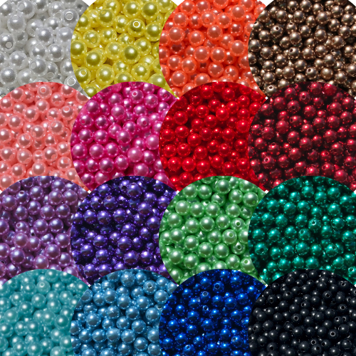 Até 300 Peças Pérola 06MM Inteira Furo Pulseira Amizade Miçanga Missanga em Oferta na Shopee