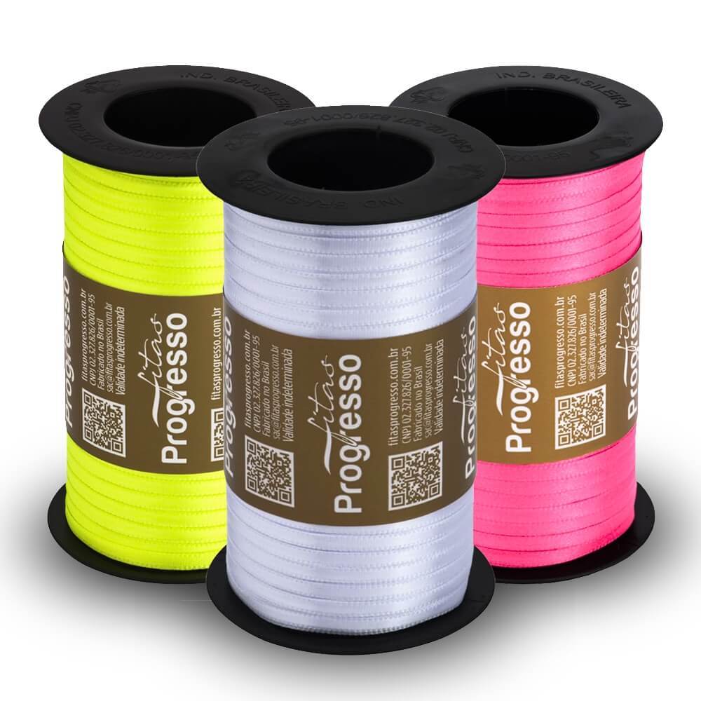 Fita de Cetim 04mm Progresso Dupla Face N°00 100m - Grade 1 em Oferta na Shopee