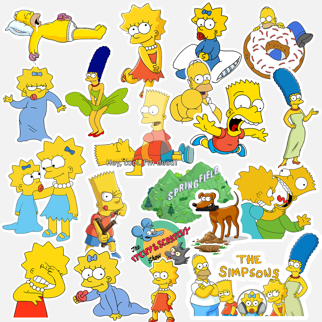 Pack Stickers- Adesivos Os Simpsons Impermeável - Decoração Notebooks - Capinha de Celular
