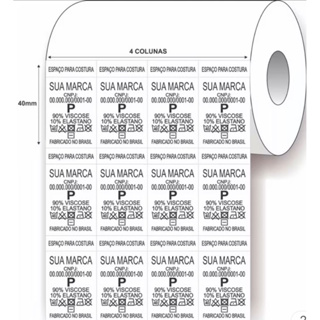 1000 Etiquetas de composição em Nylon Resinado alta resistencia e durabilidade 25x40 em Oferta na Shopee