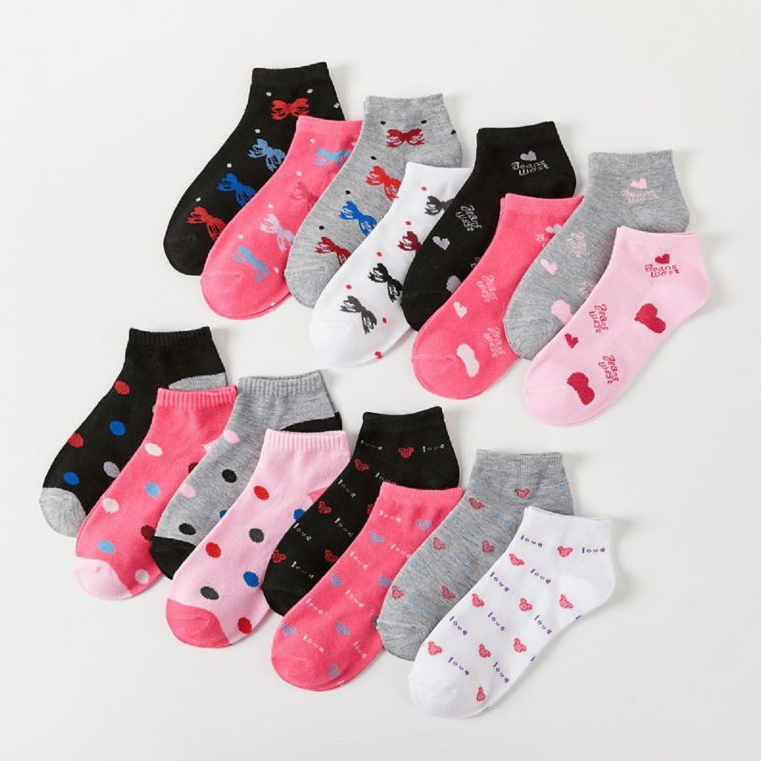 Kit 6 Pares Meia Infantil Soquete Algodão Menina Cano Curto Estampada Conforto em Oferta na Shopee