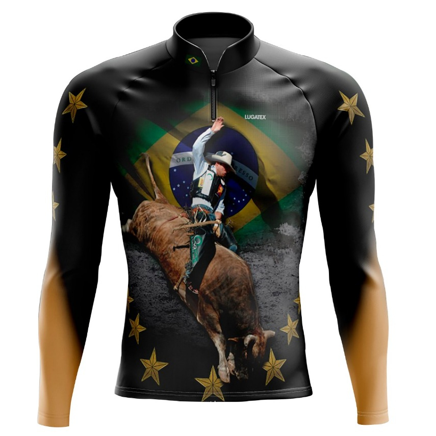 Camisa Camiseta Agro Rodeio Com Proteção UV+50 Bull Rider Rodeo