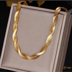 Colar Feminina Dourado 2 Fios Aço Inox - Alta Qualidade e Durabilidade