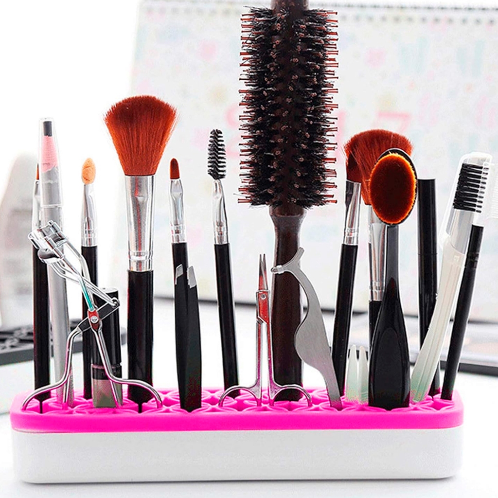 Organizador Suporte Silicone Pincel Maquiagem Batom Cosméticos