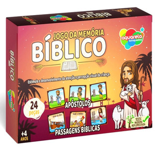 JOGO DA MEMÓRIA BÍBLICO 24 PEÇAS 2 títulos Passagens Bíblicas / Apóstolos Aquarela Brinquedos