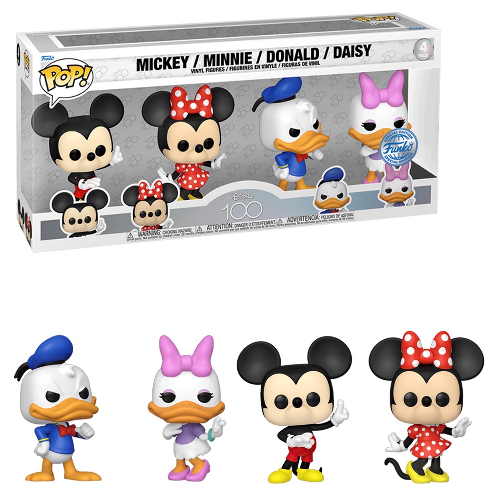 FUNKO POP ICONS DISNEY 100TH ANNIVERSARY EXCLUSIVE - MICKEY / MINNIE / DONALD / DAISY NOVO ORIGINAL