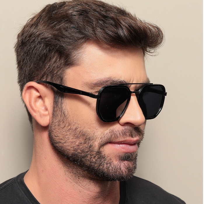 965OCULOS DE SOL MASCULINO UNSEEX  AVIADOR QUADRADO ESTILO PILOTO LENTE UV400 em Oferta na Shopee