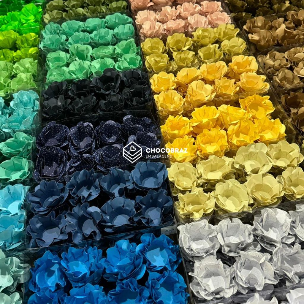 40,120 forminhas para doces finos flor casamento aniversario cores a escolha modelo STYLE (CHOCO) · foto 2