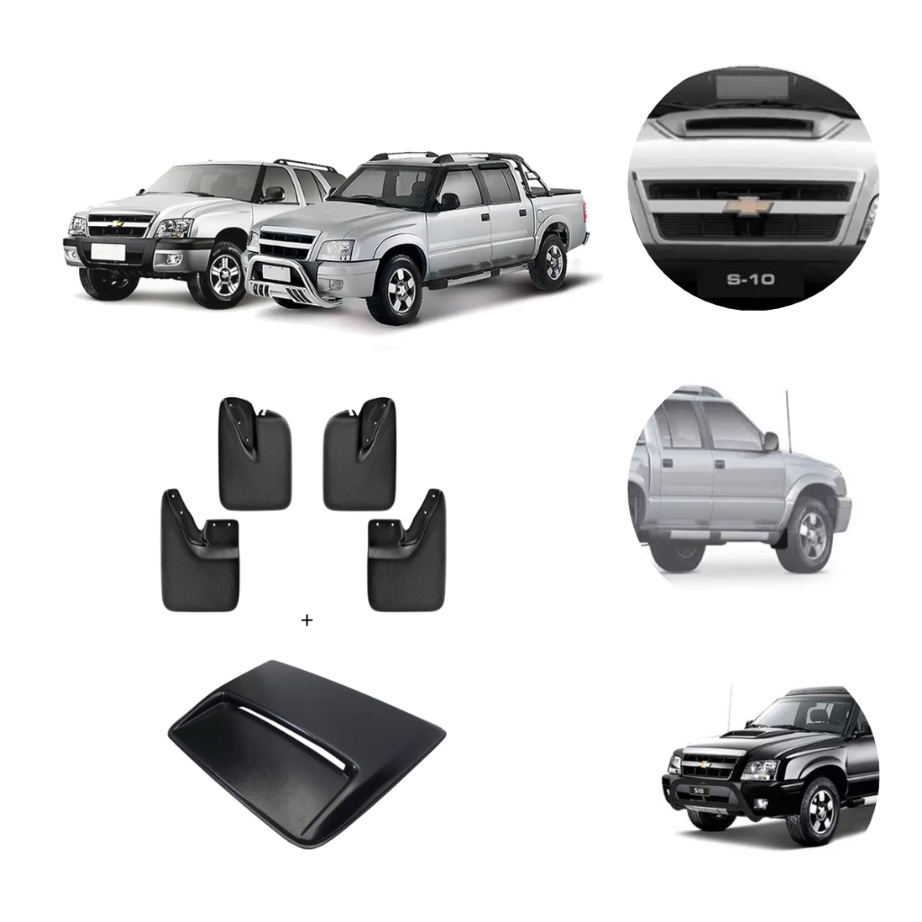 Kit Scoop Entrada de Ar + Jogo Completo Apara Barro S10 1996 A 2012