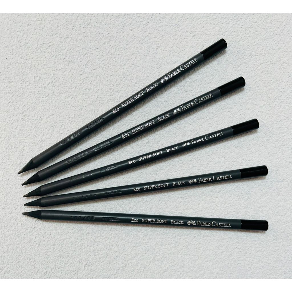 Lápis Grafite Eco Supersoft preto 17,5cm 1 unidade ou kit Black Faber Castell