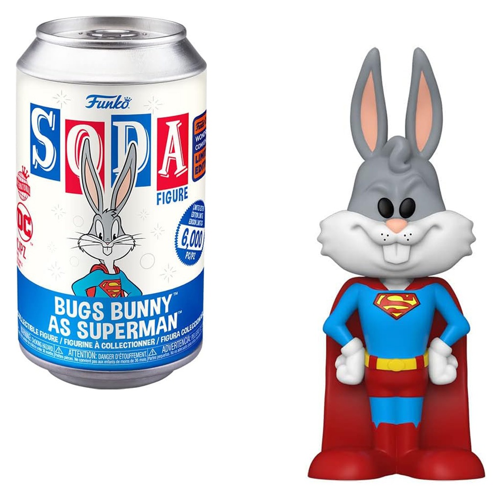FUNKO VINYL SODA WARNER BROS WONDROUS CONVENTION 2023 - BUGS BUNNY AS SUPERMAN (70295) NOVO ORIGINAL