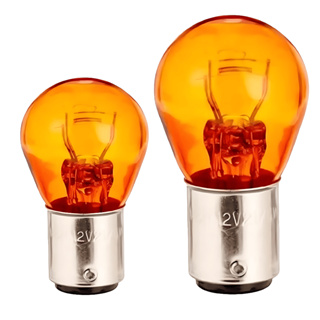 Par Lampada 1 Polo Laranja Ambar Seta Lanterna Pisca P21W 12V BAU15s Pino Reto em Oferta na Shopee